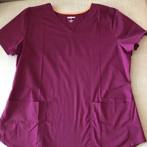 Maroon scrub star premium scrub top